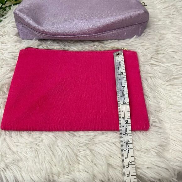 Lancome 2 piece lot Makeup Cosmetic zip organizer‎ Pouch Bags lavender pink NEW - Picture 8 of 9